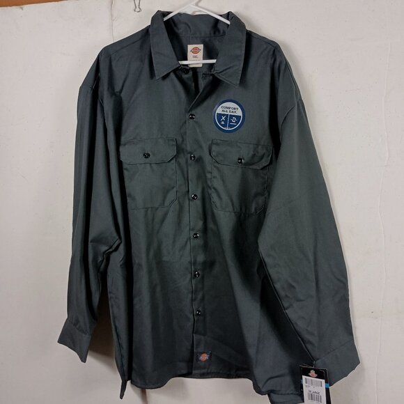 Dickies Flex Relaxed Fit Work Shirt Mens 3XL Gray Long Sleeve Utility Workwear - Picture 2 of 9